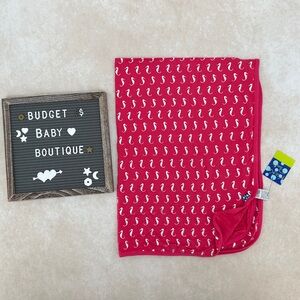 New Kickee Pants Pink Seahorse Swaddle Blanket